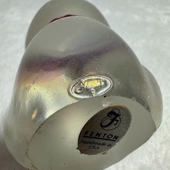 Vintage Fenton Frosted Iridescent Glass Frosted Snow Ice Bear Icicle Kingdom - Picture 6 of 7